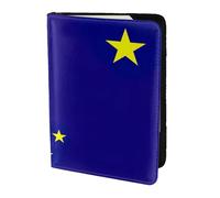 Funda de piel para pasaporte, diseño de bandera del estado de Alaska, ecológica, de piel auténtica, esencial para viajes