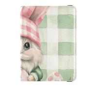 Funda de piel para pasaporte, diseño de búfalo verde melocotón, diseño de conejo, gnomos, huevos de Pascua, funda para tarjetas de vacunación, organizador de documentos, accesorios ligeros, Huevos de