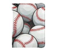 Funda de piel para pasaporte, diseño de dibujos animados, deportivo, béisbol, funda para pasaporte, organizador de documentos, accesorios, ligero, Béisbol deportivo de dibujos animados, 1 size