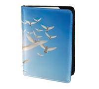Funda de piel para pasaporte, diseño de pájaro, amor, corazón, art2, respetuoso con el medio ambiente, de piel auténtica