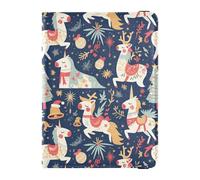 Funda de piel para pasaporte, diseño de unicornios de Navidad, ciervos, árboles, estrellas, billetera, antirrobo, dinero y tarjetero, para hombres, accesorios de viaje