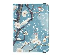Funda de piel para pasaporte, organizador de documentos de viaje, protector para pasaporte, funda impermeable para pasaporte, diseño de flores de ciruelo de invierno, Flores de ciruela de invierno,