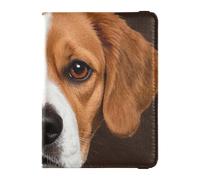 Funda de piel para pasaporte, tarjetero, tarjetero, bonito libro de pasaporte, ultrafino, color marrón, Perro marrón, 1 size