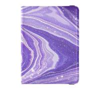 Funda de piel para pasaporte y tarjeta de vacunación, funda para pasaporte, documentos de viaje, funda para pasaporte, funda para pasaporte para hombres y mujeres, impermeable, Purpurina falsa de