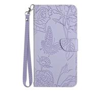 Funda de piel para Realme C75 4G Flip Funda Wallet Case Mariposa Teléfono Móvil PU Cuero Funda Case Tarjetero Funda para Realme C75 4G Teléfono Móvil Fundas Brillante Lila