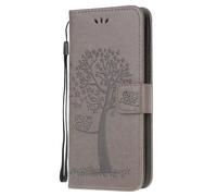 Funda de piel para Samsung Galaxy S25 Edge Flip Hülle, Samsung Galaxy S25 Edge Wallet Case Handyhülle Eule PU Leder Tasche Case Kartensteckplätzen Ständer Magnet Bumper Schutzhülle Handytasche,grau