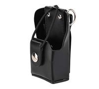 Funda de Piel para Walkie Talkie Compatible con GP328plus, GP338 plug, GP344, GP388 - con Cordón y Clip Trasero