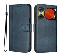 Funda de piel para ZTE Nubia Music 2, estilo retro, PU/TPU, funda tipo cartera, funda tipo libro de alta calidad con ranuras para tarjetas y soporte, color azul oscuro