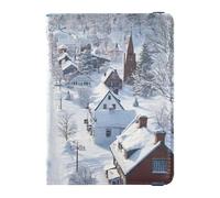 Funda de piel personalizable para pasaporte y tarjeta de vacunación, impermeable, de The Snow-covered Town, La ciudad cubierta de nieve, 1 size