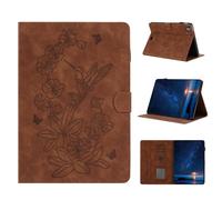 Funda de piel premium con relieve de flores y pájaros, ranura para tarjetas y marco de fotos para Apple iPad Pro 11 (2025/2024), soporte magnético,