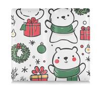 Funda de piel sintética con diseño de oso blanco de dibujos animados para registro de coche y tarjeta de seguro, accesorios para licencia de conducir, tarjetas y documentos esenciales, Bonito oso