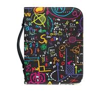 Funda de piel sintética con diseño de tiburones de dibujos animados para mujer, bolsa bíblica con plantas y tiburones, tamaño M, Matemáticas geométricas, M, Maletín