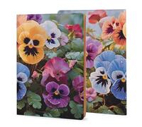 Funda de piel sintética con estampado de flores de pensamiento, para notas de campo u otros cuadernos de bolsillo de 8.1in X 5.6in X 0.4in