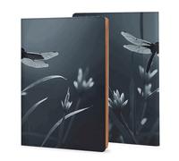 Funda de piel sintética con estampado de silueta de libélula para notas de campo u otros cuadernos de bolsillo de 8.1in X 5.6in X 0.4in
