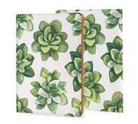 Funda de piel sintética con estampado de suculentas verdes para notas de campo u otros cuadernos de bolsillo de 20,6 x 14,2 x 1 cm