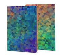 Funda de piel sintética con estampado de triángulo arcoíris para notas de campo u otros cuadernos de bolsillo de 8.1 x 5.6 x 1 pulgadas
