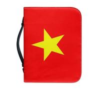 Funda De Piel Sintética Para Biblia Para Hombre Y Mujer | Estuche Con Cremallera Para Biblia O Libro Con Asa Bolsa De Transporte Impermeable De Gran Capacidad Con La Bandera De Vietnam