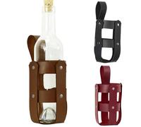 Funda de piel sintética para botellas de cerveza, bolsa medieval para botellas de agua, bolsa para botellas de vino de pirata vikingo, bolsa con trabilla de cuero para cinturón, kit de regalo para