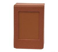 Funda de piel sintética para Fujifilm para Instax para mini fotos, con capacidad para más de 50 impresiones con tapa frontal para cambios rápidos de fotos (marrón, 3 pulgadas)