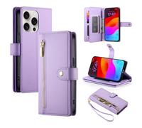 Funda de piel sintética para Honor X6B/X6A 4G, a prueba de golpes, cierre magnético, función atril, con tarjetero, color morado