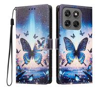 Funda de piel sintética para Motorola Moto G87 G77 G67 5G, diseño | 2 ranuras para tarjetas, monedero, cierre magnético, diseño floral, piel sintética y poliuretano termoplástico