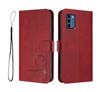 Funda de piel sintética para Nokia C300, cartera con bloqueo RFID, ranuras para tarjetas, soporte para portátil, función atril, a prueba de golpes, compatible con Nokia C300, color rojo vino