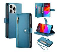 Funda de piel sintética para OPPO Reno12 Pro 5G, a prueba de golpes, cierre magnético, función atril, con tarjetero, color azul