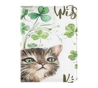 Funda de piel sintética para pasaporte, cartera ultra delgada, para mujeres, hombres, familia, lindo libro de pasaporte, viajes, San Patricio Kisses Wishes, Besos de San Patricio, 1 size, Casual