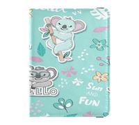 Funda de piel sintética para pasaporte, funda protectora ultrafina para vacunas, para mujeres y hombres, organizador de documentos familiares, accesorios esenciales de viaje, lindos koalas, color