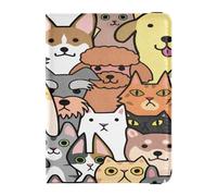 Funda de piel sintética para pasaporte, funda ultrafina para pasaporte, para mujeres, hombres, familia, lindo libro de pasaporte, viajes, gatos y perros, Multi, 1 size, Casual