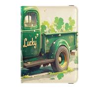Funda de piel sintética para pasaporte, funda ultrafina para pasaporte para mujeres y niñas, lindo libro de pasaporte, viajes, camión de San Patricio, Camión de San Patricio, 1 size, Casual