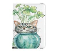 Funda de piel sintética para pasaporte, impermeable, cartera para pasaporte, para mujeres y niñas, lindo libro de pasaporte, artículos esenciales de viaje, San Patricio, Feliz Día de San Patricio, San