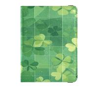 Funda de piel sintética para pasaporte, impermeable, para vacaciones familiares, bonito libro de pasaporte, artículos esenciales de viaje, trébol de San Patricio, Trébol de San Patricio, 1 size,