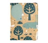 Funda de piel sintética para pasaporte, ligera, para tarjetas de identificación de vacunas, billetera, artículos esenciales de viaje, ilustración de una planta de conejo sobre un fondo amarillo,