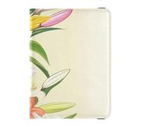 Funda de piel sintética para pasaporte, ligera, para vacunas, para mujeres y hombres, para tarjetas de identificación, billetera, artículos esenciales de viaje, lirio de Pascua, feliz Pascua, Lirio de