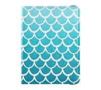 Funda de piel sintética para pasaporte, ligera, protectora para vacunas, para mujeres y hombres, tarjetero, cartera, artículos esenciales de viaje, escamas de sirena sobre fondo degradado, Multi, 1