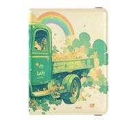 Funda de piel sintética para pasaporte, ligera, tarjetero, para mujeres y hombres, lindo libro de pasaporte, viajes, camión de San Patricio, Camión de San Patricio, 1 size, Casual