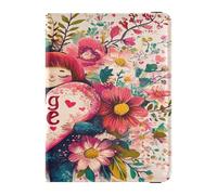 Funda de piel sintética para pasaporte, ultrafina, para mujeres y hombres, bonito libro de pasaporte, artículos esenciales de viaje, día de San Valentín, flores, amor y corazón, abrázame, Flores para