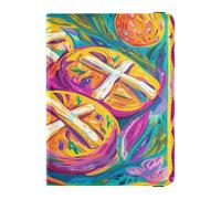 Funda de piel sintética para pasaporte, ultrafina, para mujeres y hombres, lindo libro de pasaporte, viajes, feliz Pascua, bollos de cruz caliente, Happy Easter Hot Cross Buns, 1 size, Casual