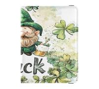 Funda de piel sintética para pasaporte, ultrafina, para tarjetas de vacunación, para mujeres y niñas, bonito libro de pasaporte, artículos esenciales de viaje para la suerte de San Patricio, La suerte