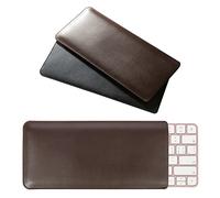 Funda de piel sintética para teclado compatible con iMac Magic Keyboard (modelo A2449 A2450) - Funda para teclado mágico inalámbrico, color marrón