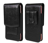 Funda de piel sintética para teléfono móvil, con clip para cinturón, tarjetero para iPhone 17 Pro Max, Google Pixel 10 Pro XL, Samsung Galaxy A17 A05 A06 A16 A26 S26 Ultra S25 Ultra (negro, XL)