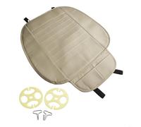 Funda de piel sintética transpirable para asiento delantero con inserto de carbono para ventilación y masaje, accesorio interior de coche y camión para todas las estaciones (beige)