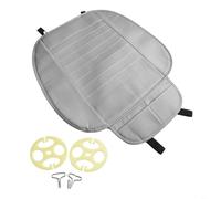 Funda de piel sintética transpirable para asiento delantero con inserto de carbono para ventilación y masaje, accesorio interior de coche y camión para todas las estaciones (gris)