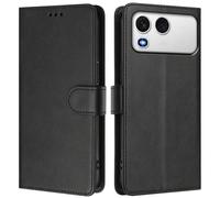 Funda de piel tipo cartera para ITEL A200 4G/A200 PLUS 4G en el extranjero, bloqueo RFID, con ranuras para tarjetas, soporte, cierre magnético y correa de mano, color negro A01