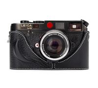 Funda de piel vintage para cámara LEICA M6/MP/M1/M2/M3/M4/MDa (línea negra y blanca)