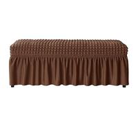 Funda de Piqué Elástica Antiarañazos y Antimanchas con Borde Volante con Borde Elástico Lavable a Máquina para Banco, Aplicable a Escabel o Banco de Piano(Dark Brown,L)