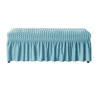 Funda de Piqué Elástica Antiarañazos y Antimanchas con Borde Volante con Borde Elástico Lavable a Máquina para Banco, Aplicable a Escabel o Banco de Piano(Sky Blue,M)