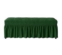 Funda de Piqué Elástica Antiarañazos y Antimanchas con Borde Volante con Borde Elástico Lavable a Máquina para Banco, Aplicable a Escabel o Banco de Piano(Dark Green,S)