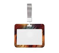 Funda de plástico duro para tarjetas de identificación con textura de piel sintética de arco iris, protector de etiqueta de nombre para enfermeras y oficina